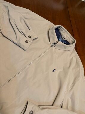 Polo Ralph Lauren Men’s XL Tan Harrington Jacket Plaid Lined Full Zip Pony